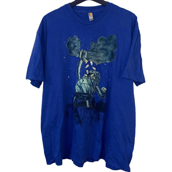Men's Classic Woot Graphic T-Shirt Blue Robot Design 2XL - Picture 1 of 4